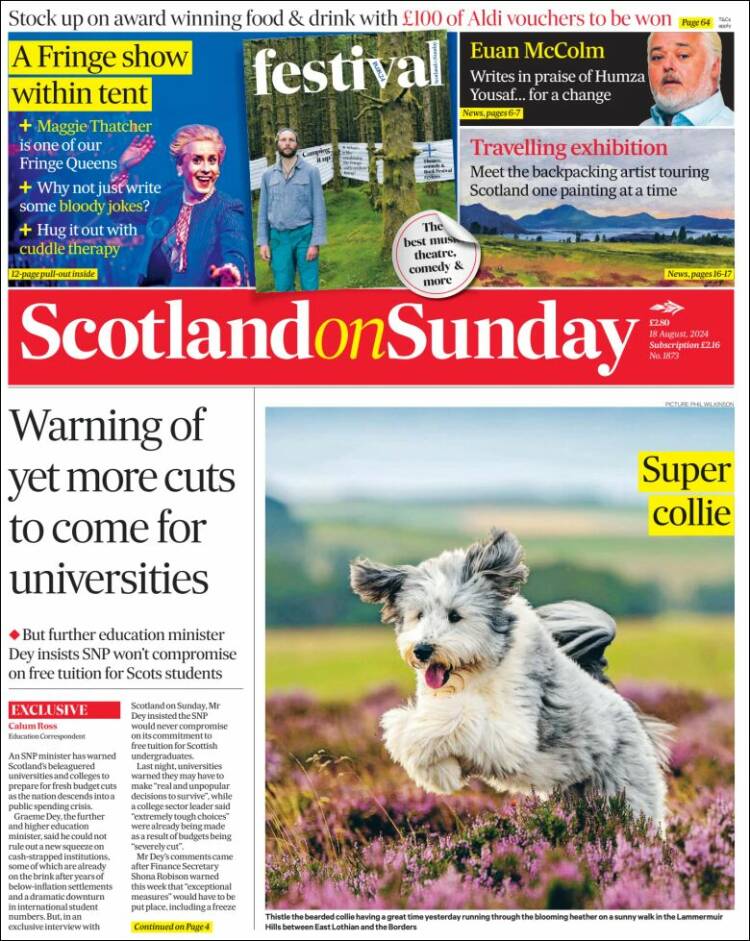 Portada de The Scotsman (Reino Unido)