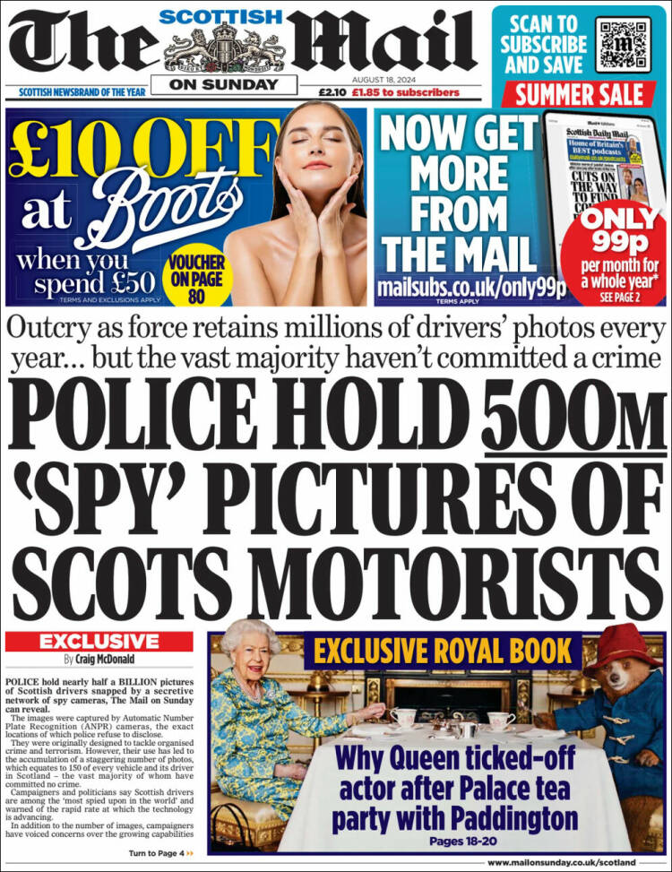 Portada de Scottish Daily Mail (Reino Unido)
