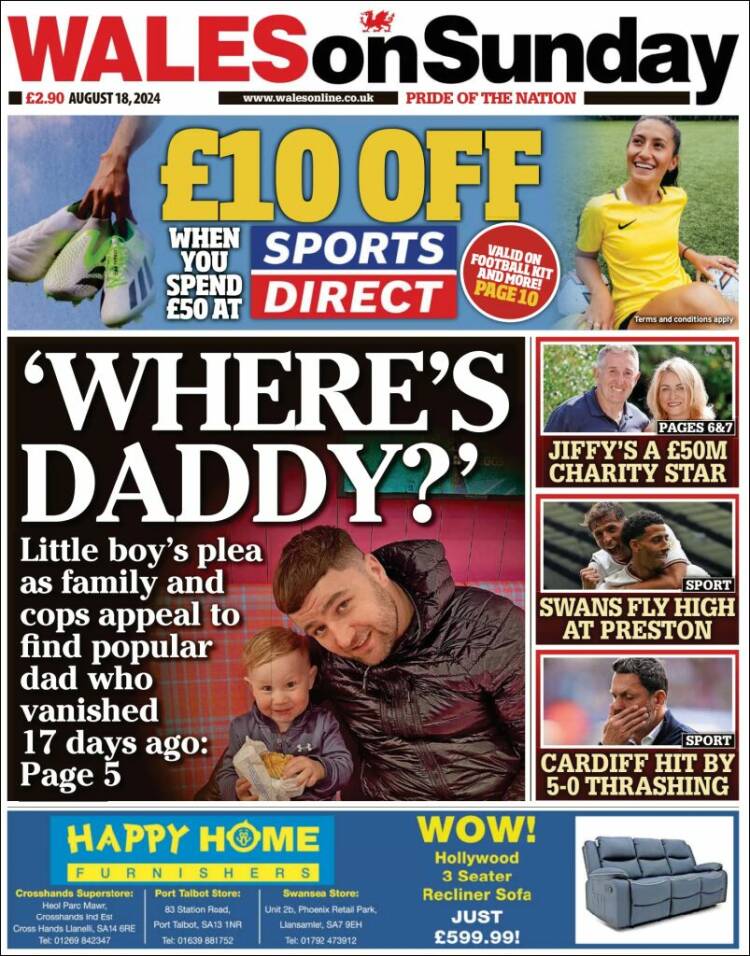 Portada de Western Mail (Reino Unido)