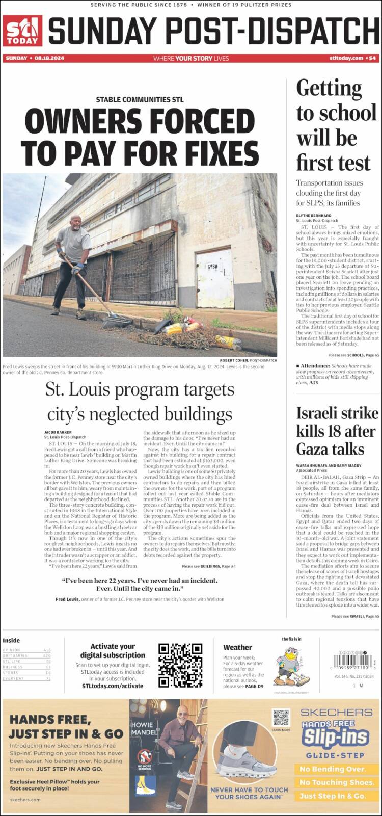 Portada de St. Louis Post-Dispatch (USA)