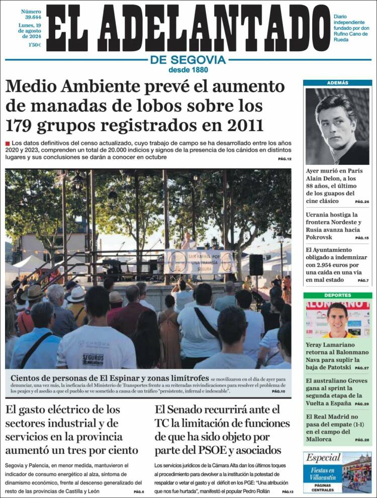 Portada de El Adelantado de Segovia (España)