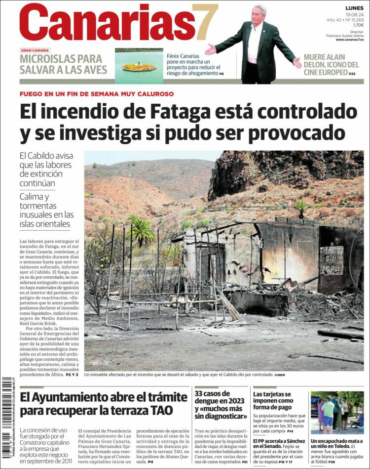 Portada de Canarias 7 (España)