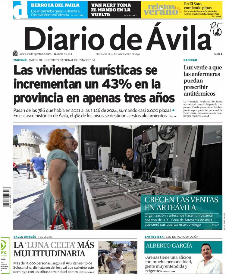 Portada de Diario de Ávila (España)