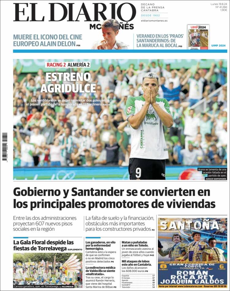 Portada de El Diario Montañés (España)