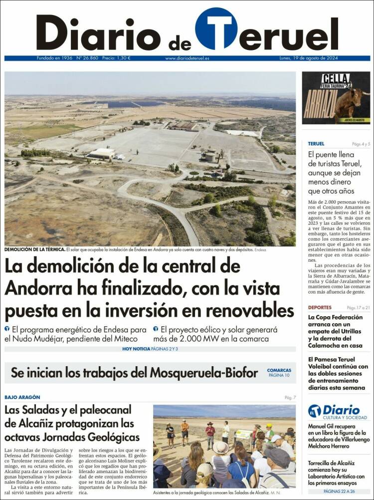 Portada de Diario de Teruel (España)