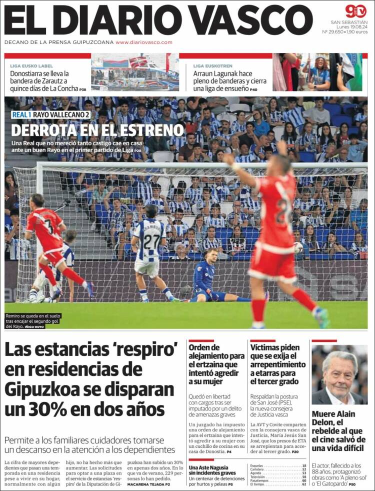 Portada de Diario Vasco (España)
