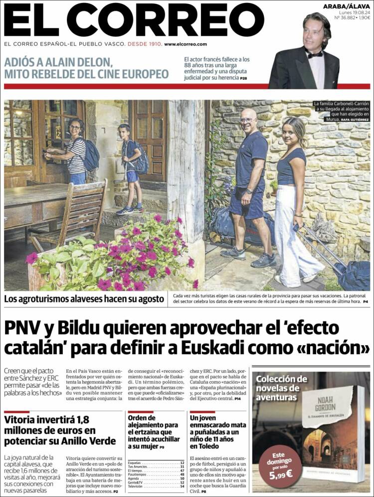 Portada de El Correo - Álava (España)