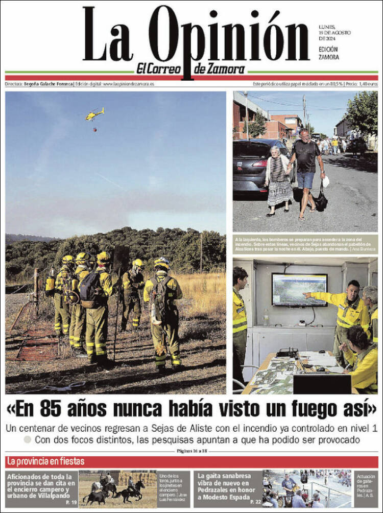 Portada de La Opinión - El Correo de Zamora (España)