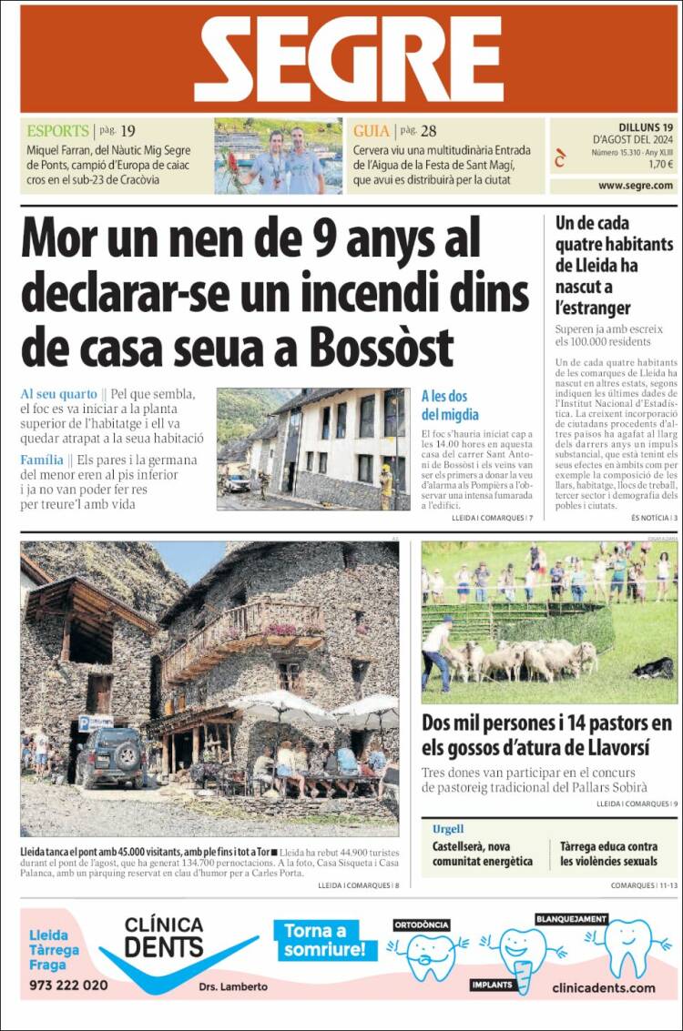 Portada de Segre (España)
