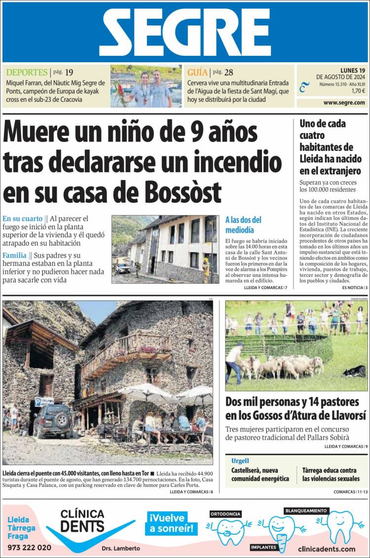 Portada de Segre  (España)