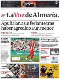 Portada de La Voz de Almería (España)