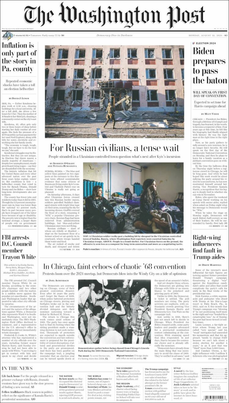Portada de The Washington Post (USA)