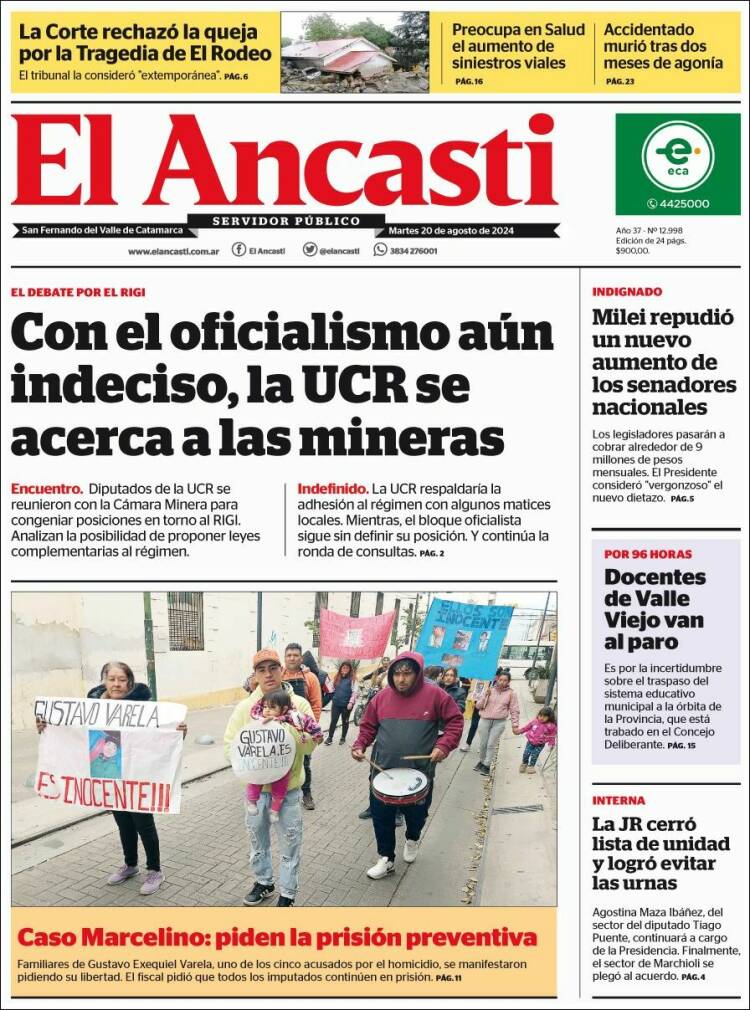 Portada de El Ancasti (Argentina)