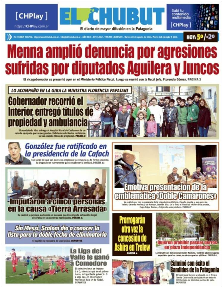 Portada de El Chubut (Argentina)