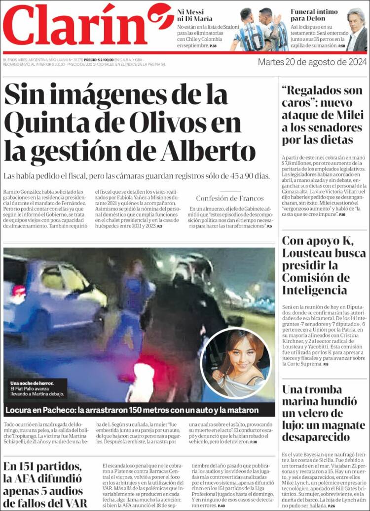 Portada de Clarín (Argentina)