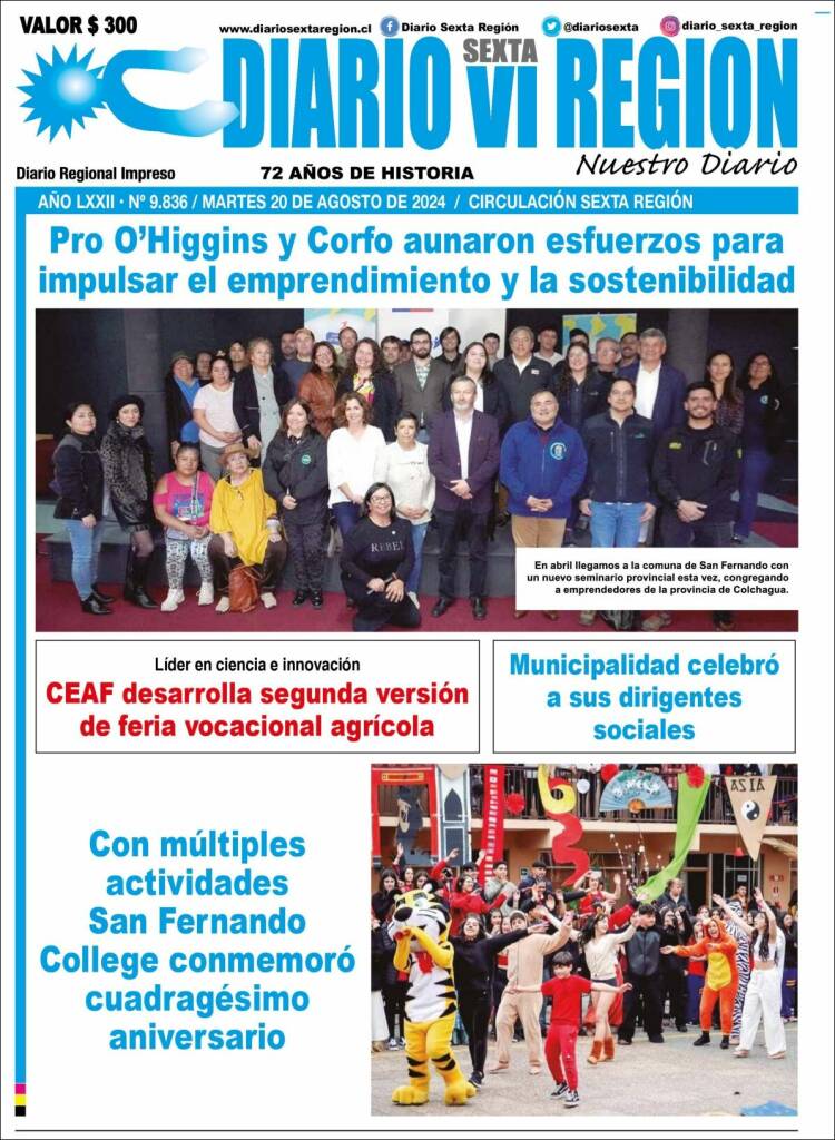 Portada de Diario VI Región (Chile)