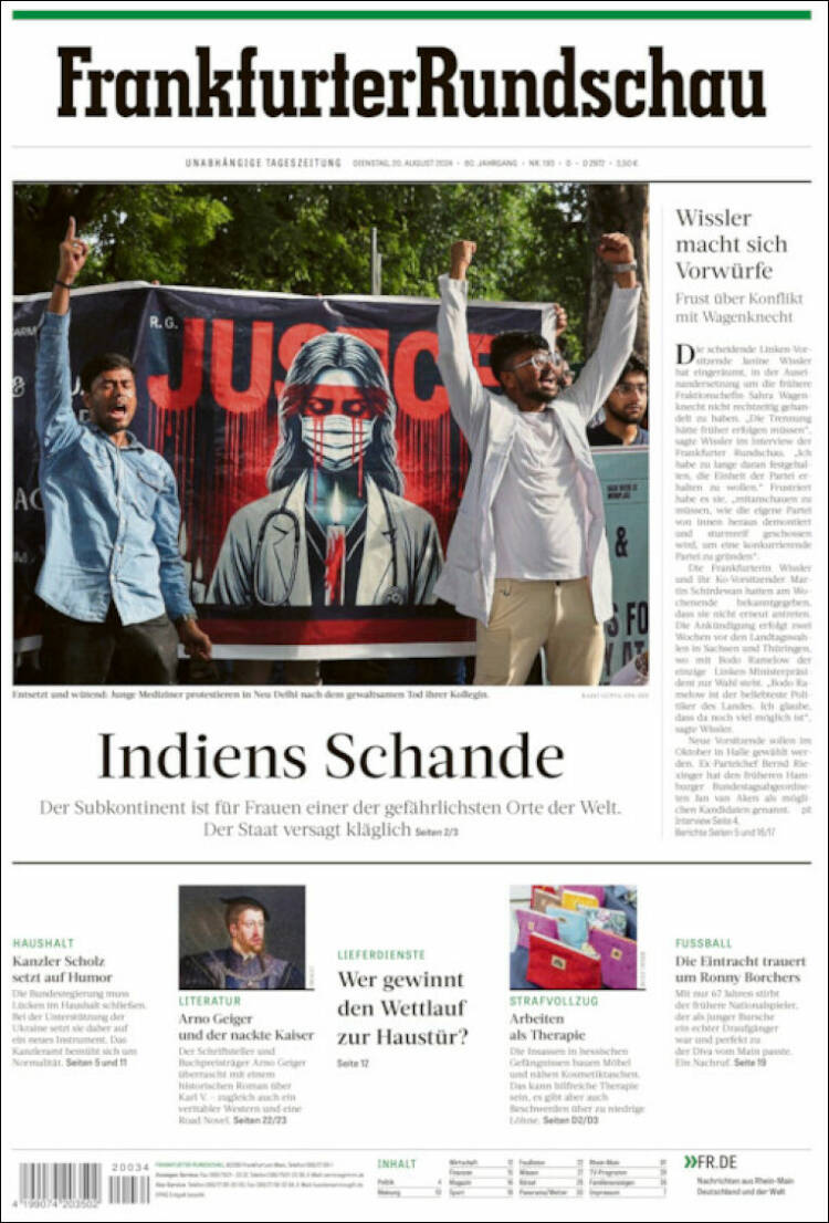 Portada de Frankfurter Rundschau (Alemania)