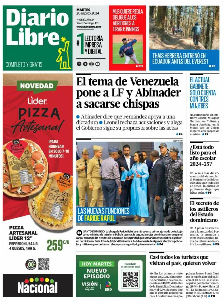 Portada de Diario Libre (R. Dominicana)
