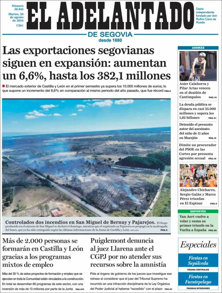 Portada de El Adelantado de Segovia (España)
