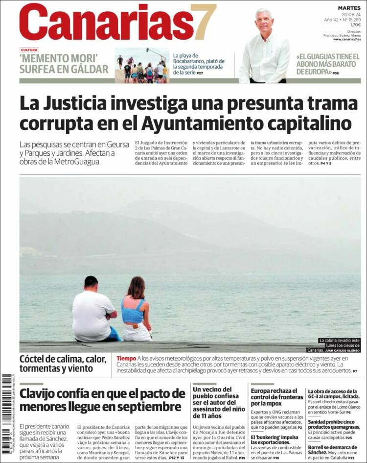 Portada de Canarias 7 (España)