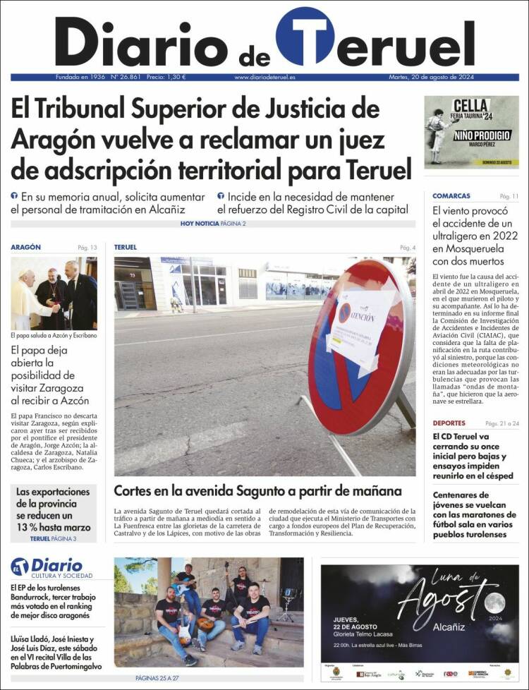 Portada de Diario de Teruel (España)
