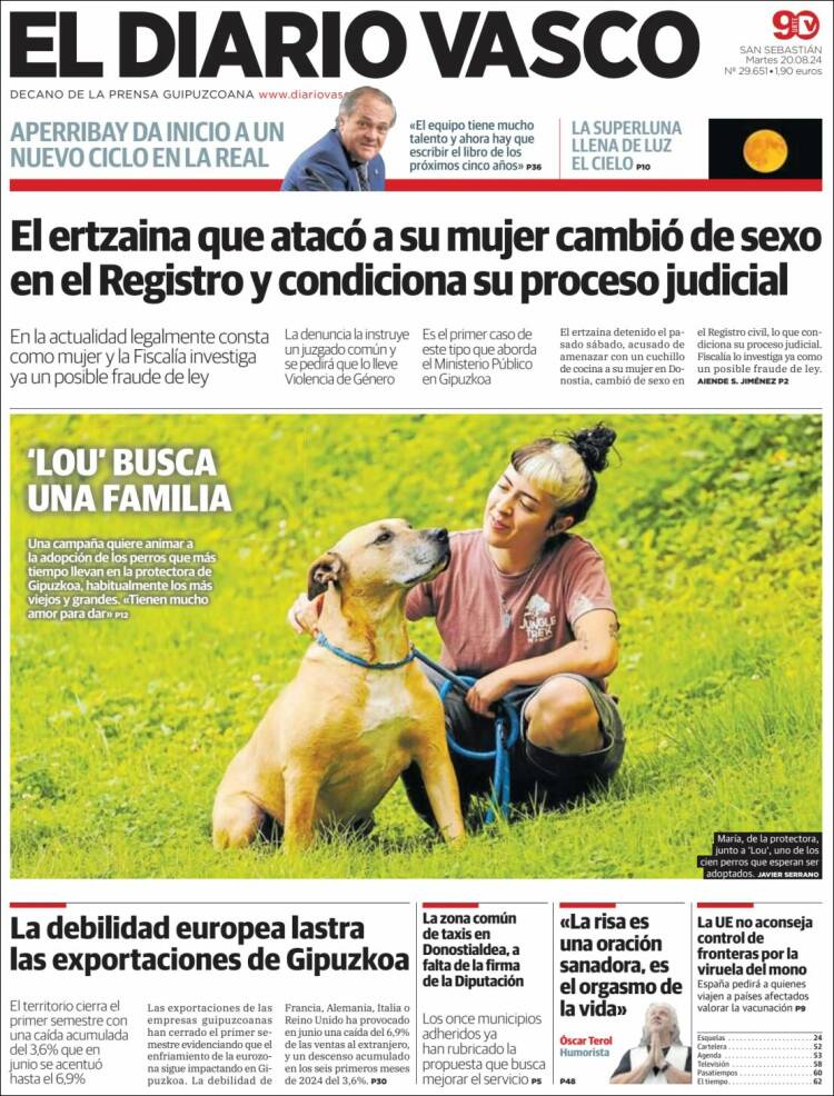 Portada de Diario Vasco (España)