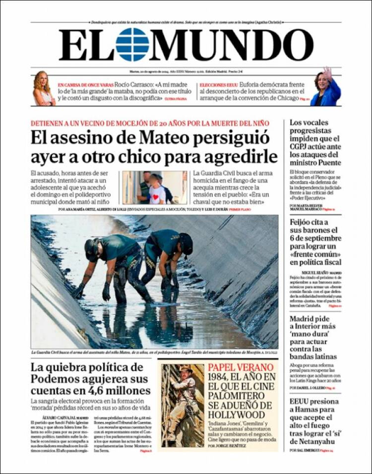 Portada de El Mundo (España)