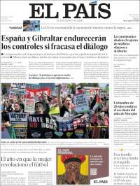 Portada de El País (España)