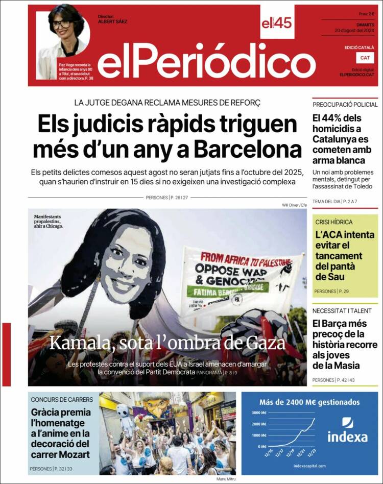 Portada de El Periódico de Catalunya (España)