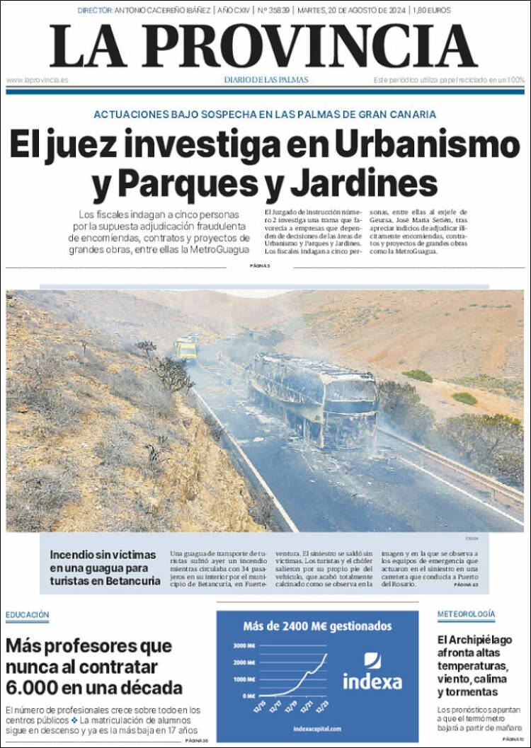 Portada de La Provincia (España)