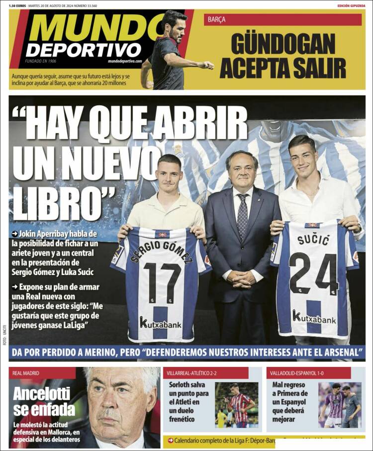 Portada de Mundo Deportivo Gipuzkoa (España)