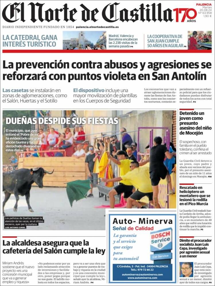 Portada de Norte de Castilla - Palencia (España)