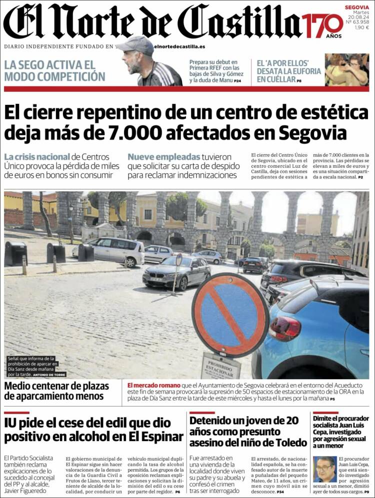 Portada de Norte de Castilla - Segovia (España)