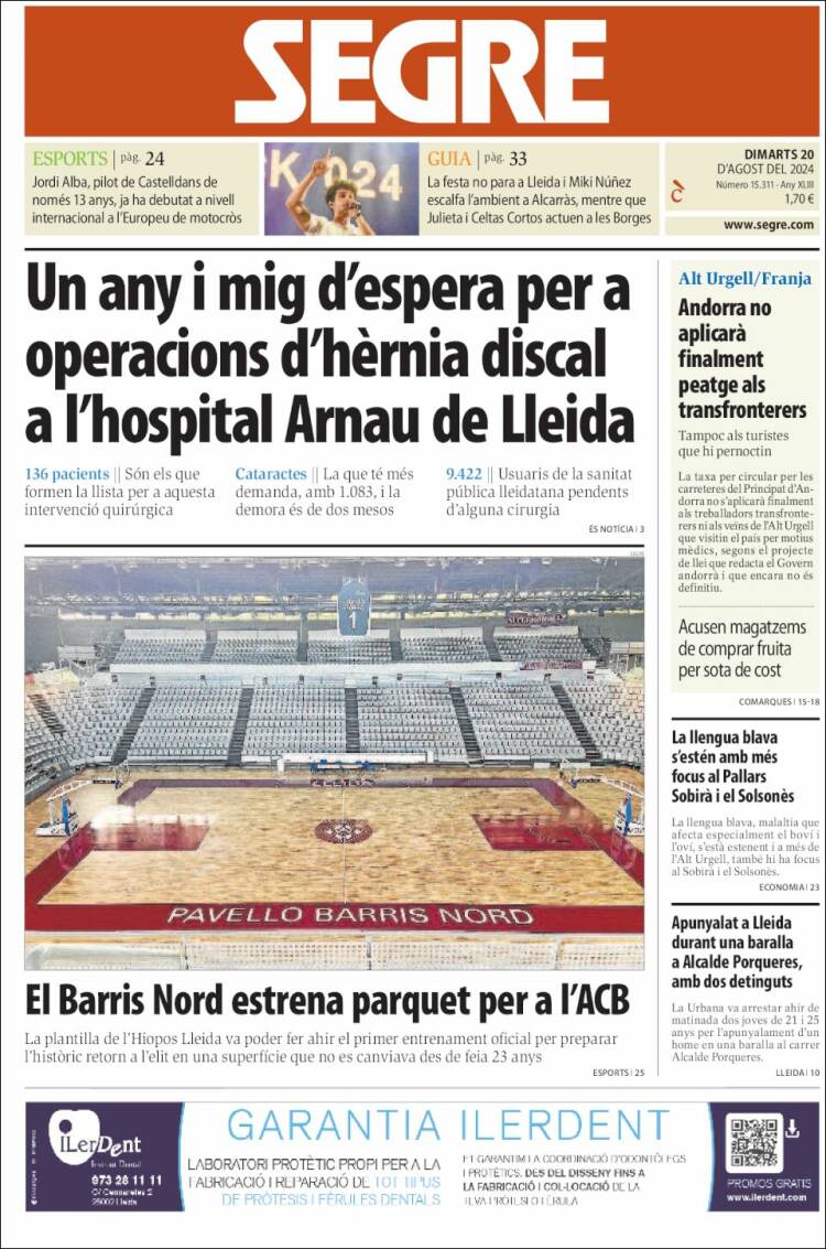 Portada de Segre (España)