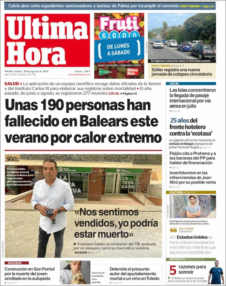 Portada de Última Hora (España)