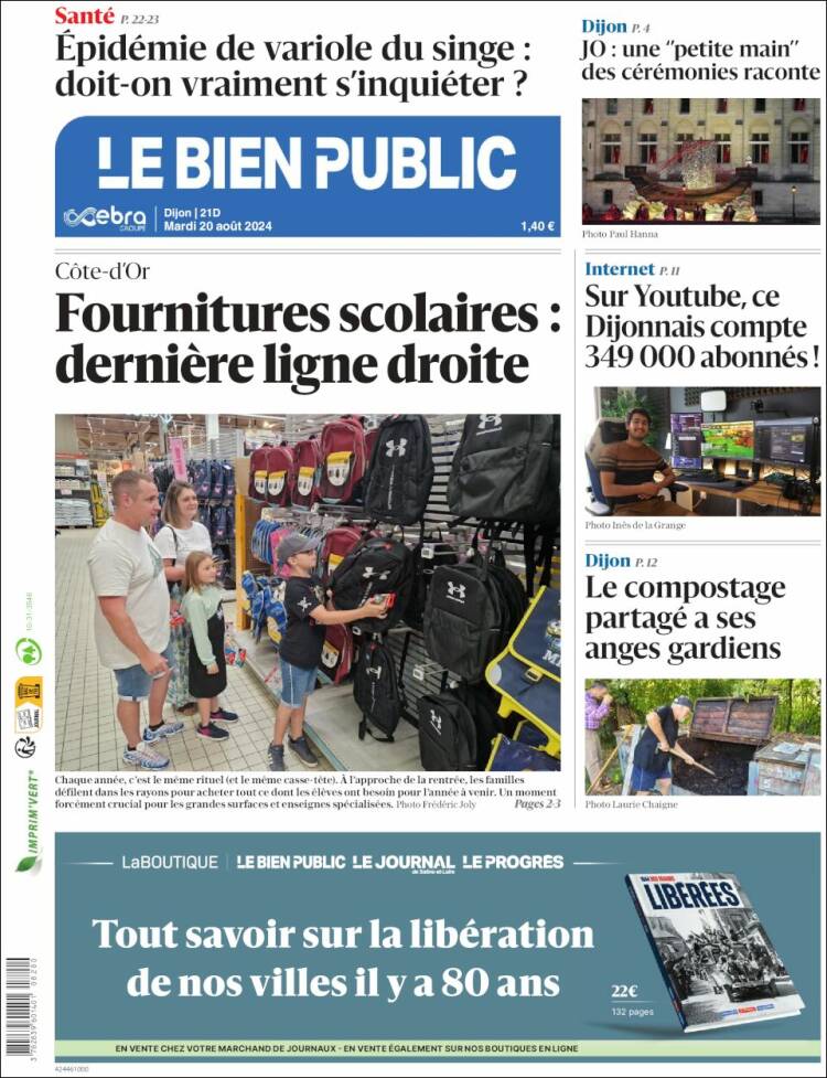 Portada de Le Bien Public (Francia)