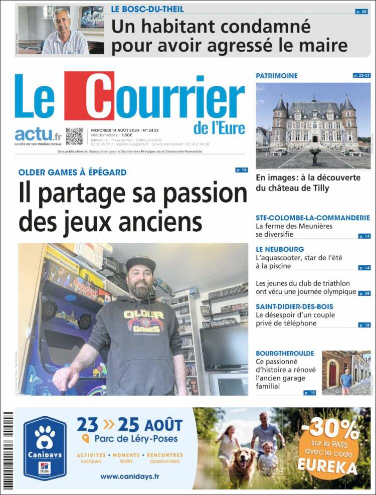 Portada de Le Courrier de l'Ouest (Francia)