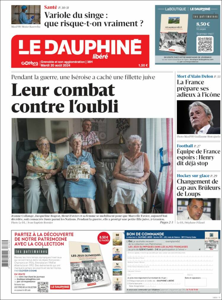 Portada de Le Dauphiné Libéré (Francia)