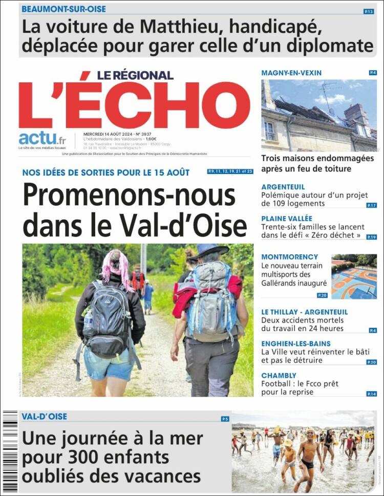 Portada de L'Echo de la Haute-Vienne (Francia)