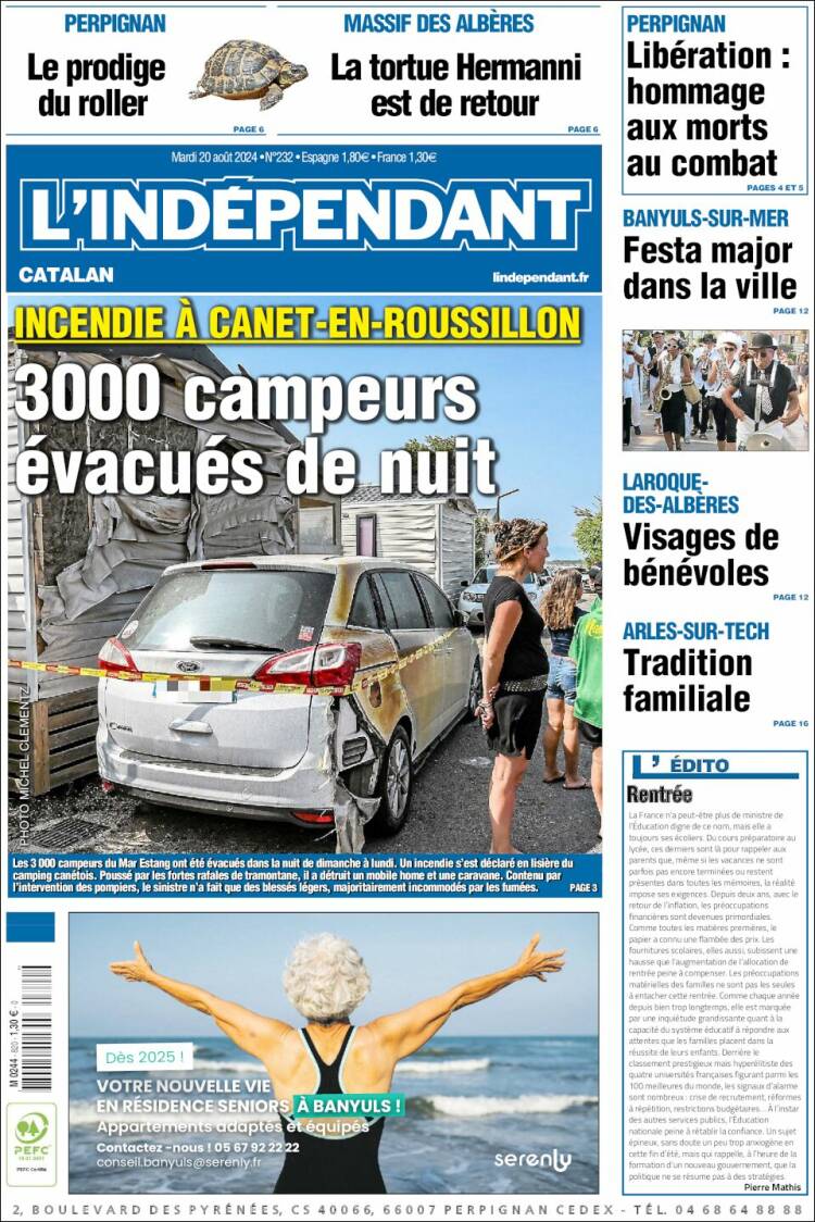 Portada de Le Indépendant (Francia)