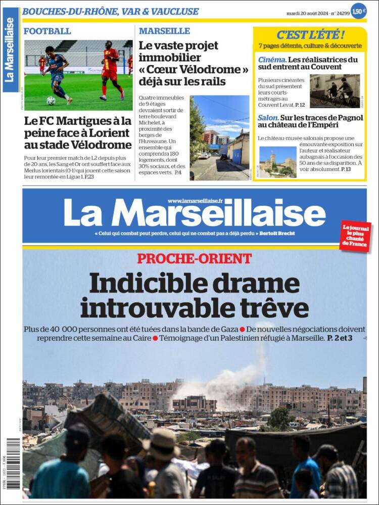 Portada de La Marseillaise (Francia)