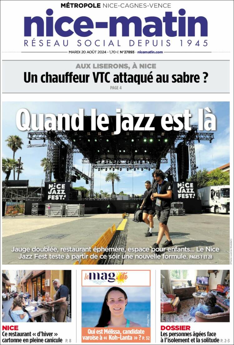 Portada de Nice-Matin (Francia)