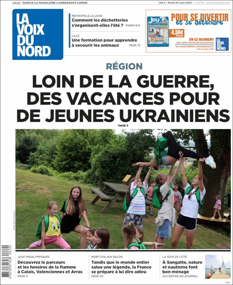 Portada de La Voix du Nord (France)