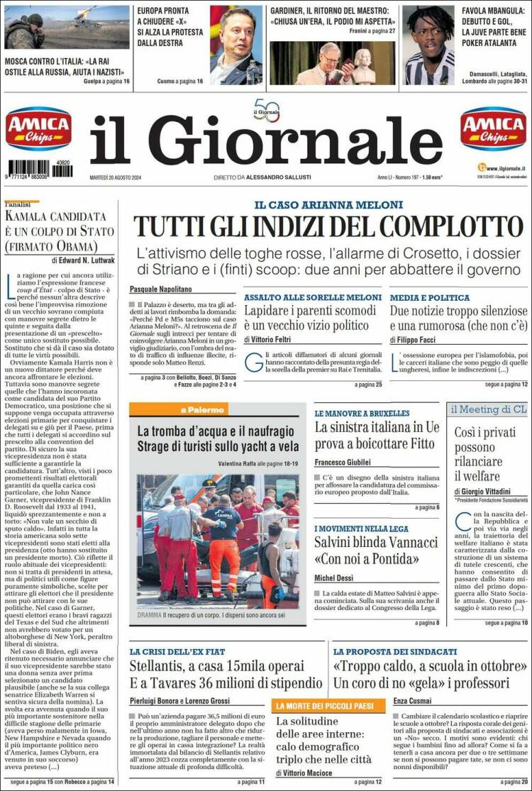 Portada de il Giornale (Italia)