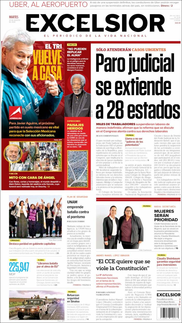 Portada de Excelsior (M&eacute;xico)