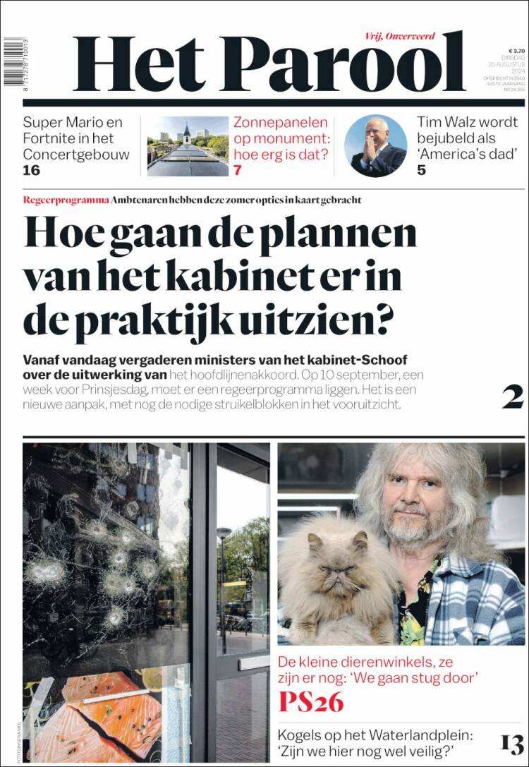 Portada de Het Parool (Pa&iacute;ses Bajos)