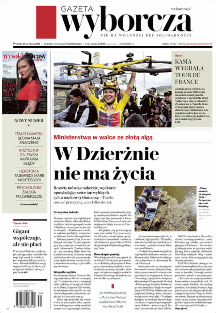 Portada de Gazeta Wyborcza (Polonia)