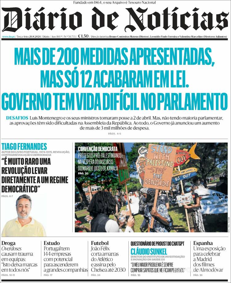 Portada de Diário de Noticias (Portugal)