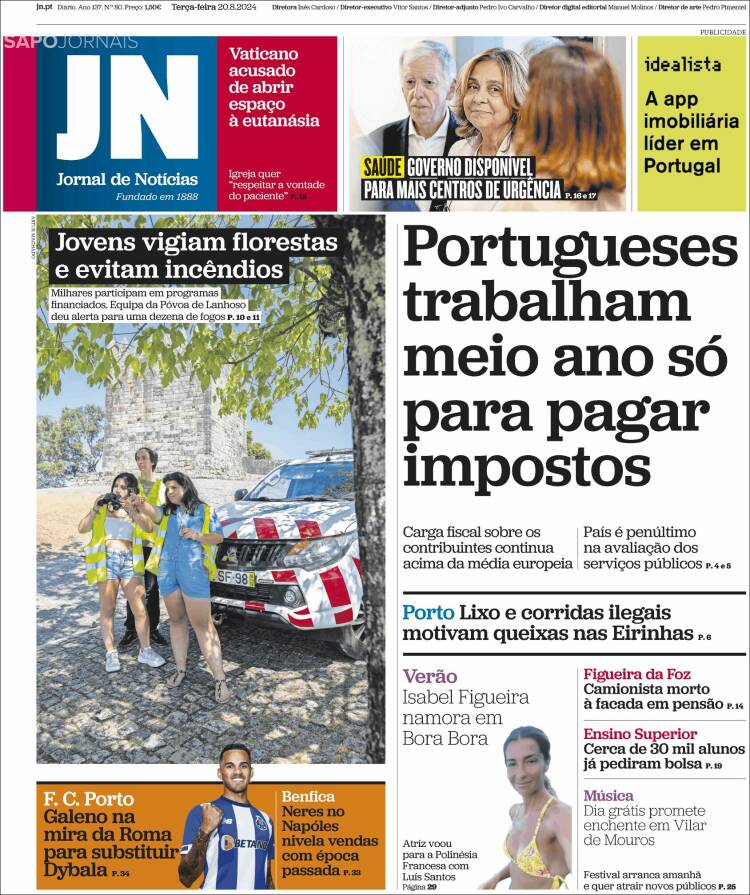 Portada de Jornal de Notícias (Portugal)
