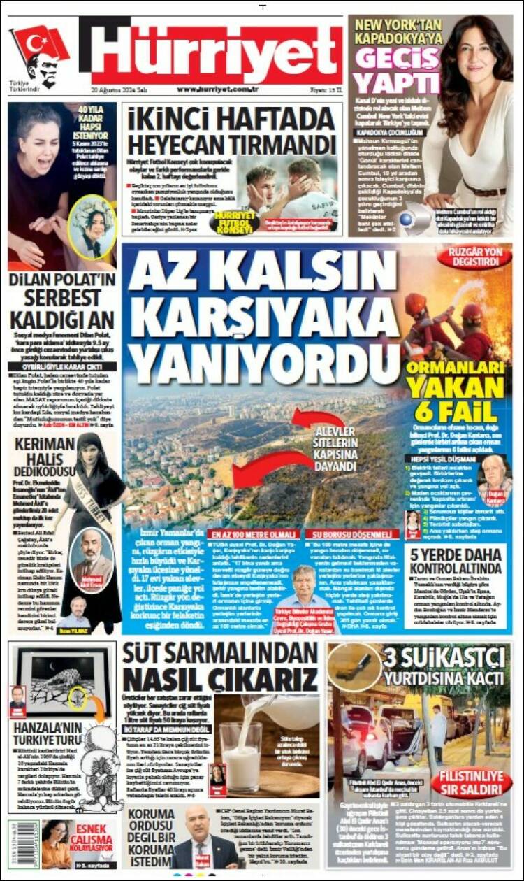 Portada de Hürriyet (Turqu&iacute;a)